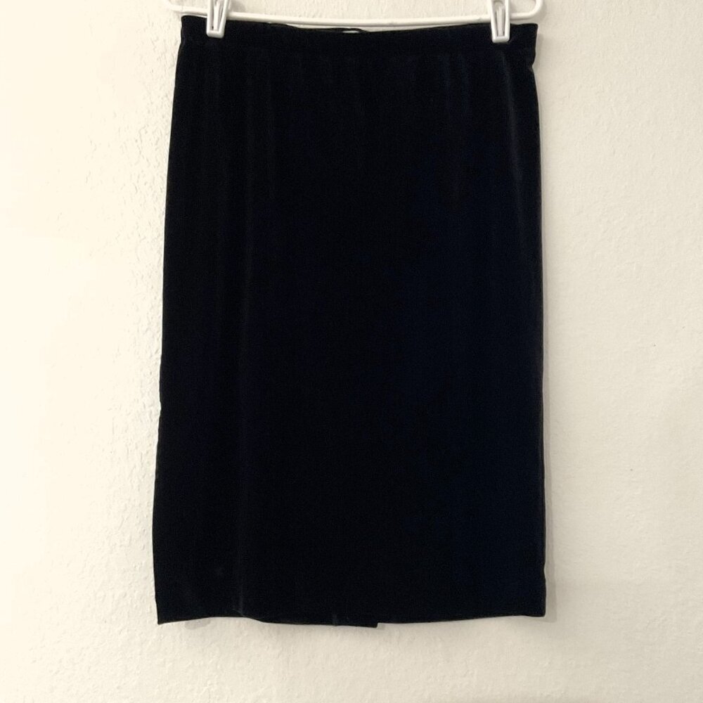 Cato Vintage Y2K Black Velvet Midi Skirt Size M